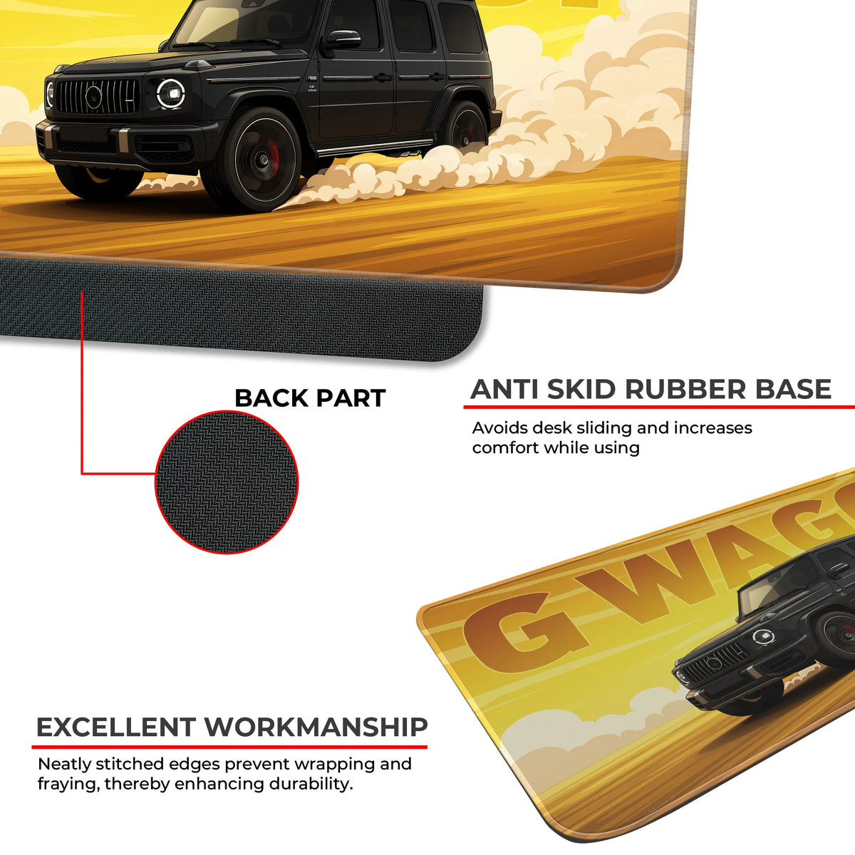 Mercedes G Wagon Black Luxury SUV Deskmat