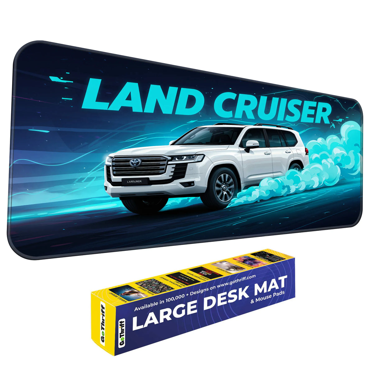 Toyota Land Cruiser White Premium SUV Deskmat