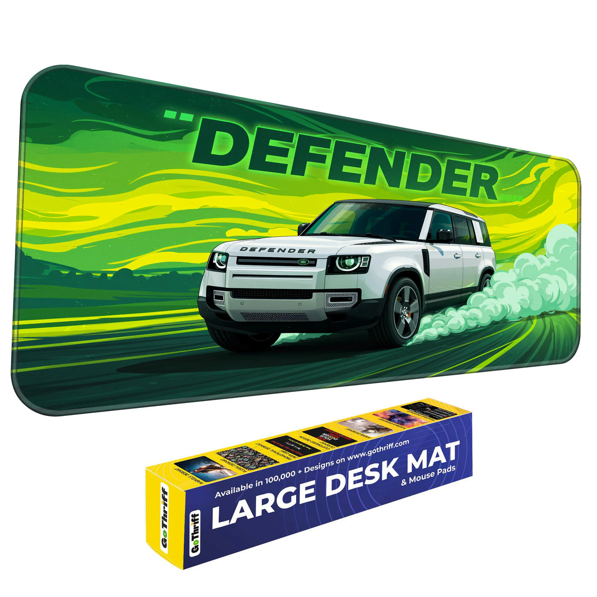 Land Rover Defender White Adventure SUV Deskmat