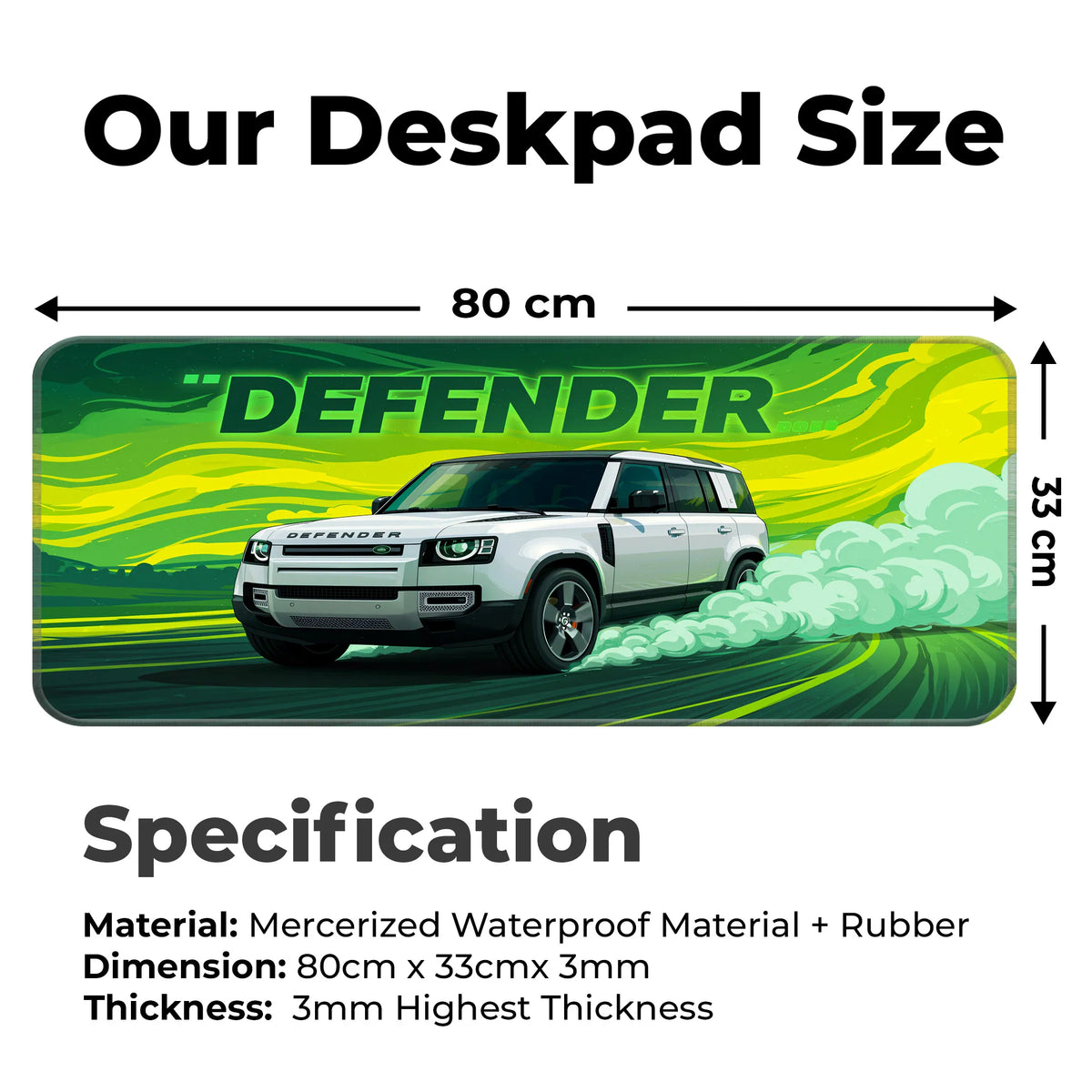 Land Rover Defender White Adventure SUV Deskmat
