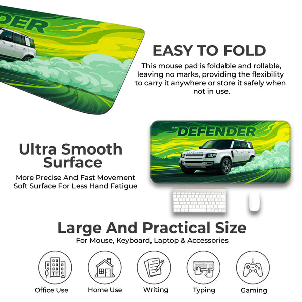 Land Rover Defender White Adventure SUV Deskmat
