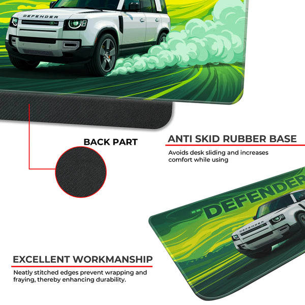 Land Rover Defender White Adventure SUV Deskmat