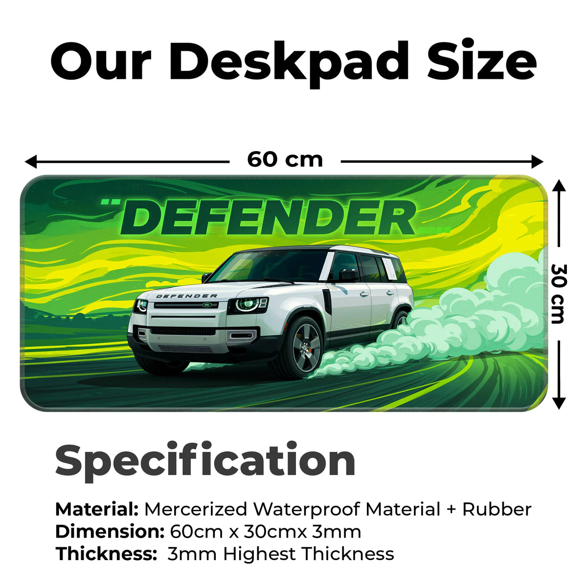 Land Rover Defender White Adventure SUV Deskmat