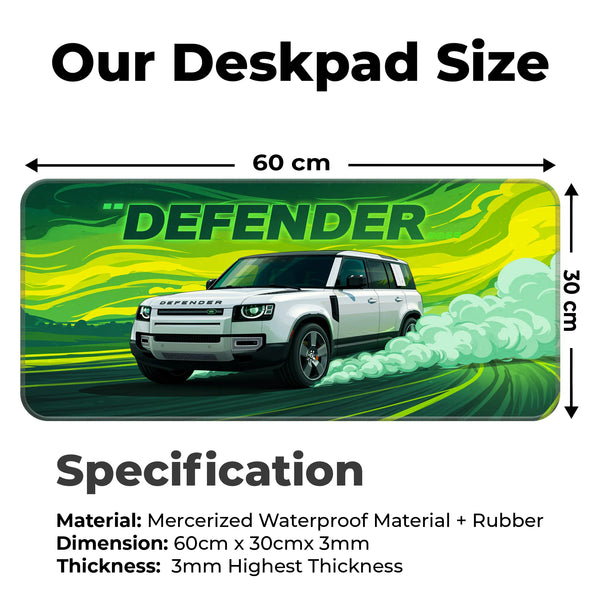 Land Rover Defender White Adventure SUV Deskmat