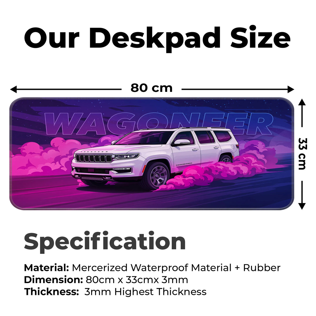 Jeep Wagoneer White Premium SUV Deskmat