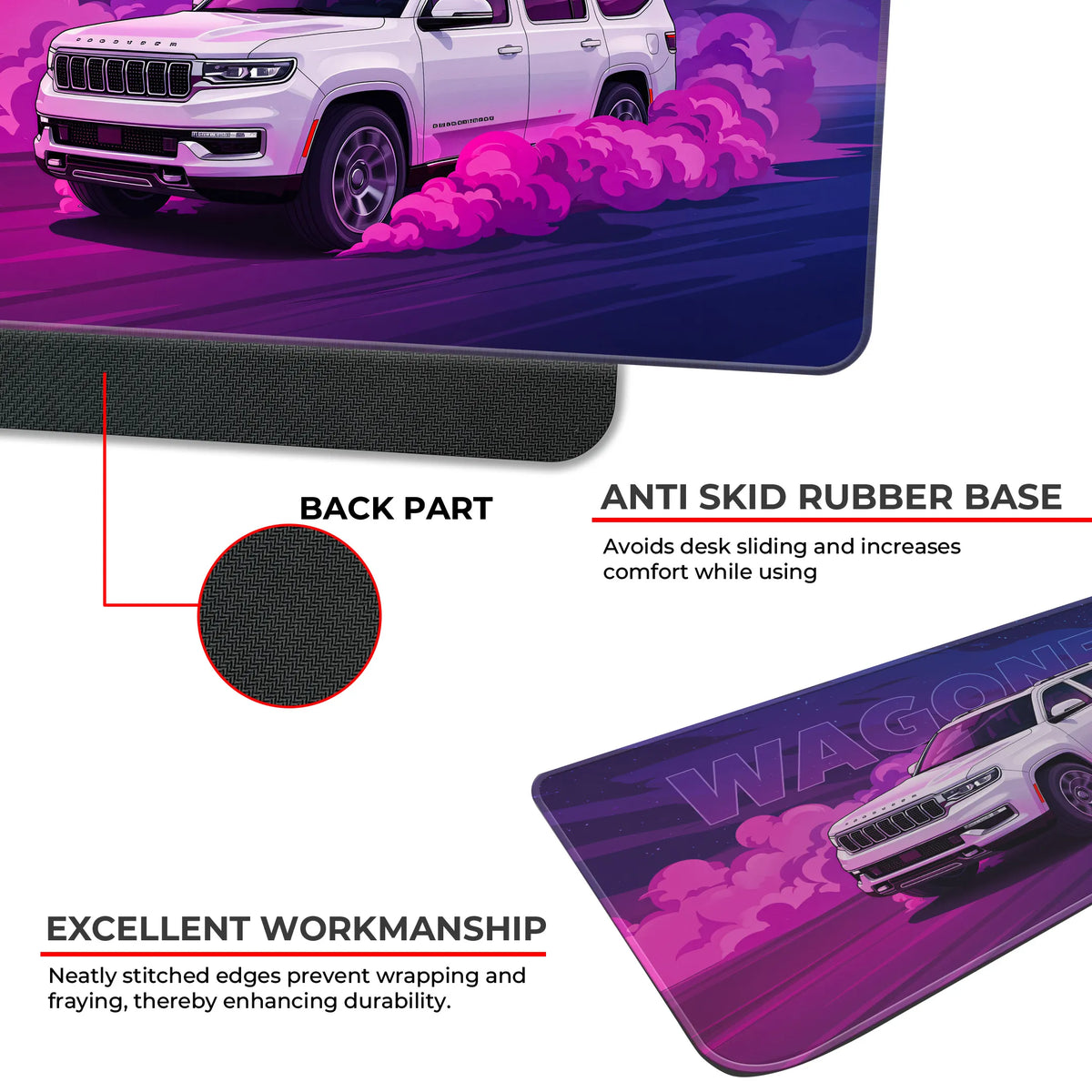 Jeep Wagoneer White Premium SUV Deskmat