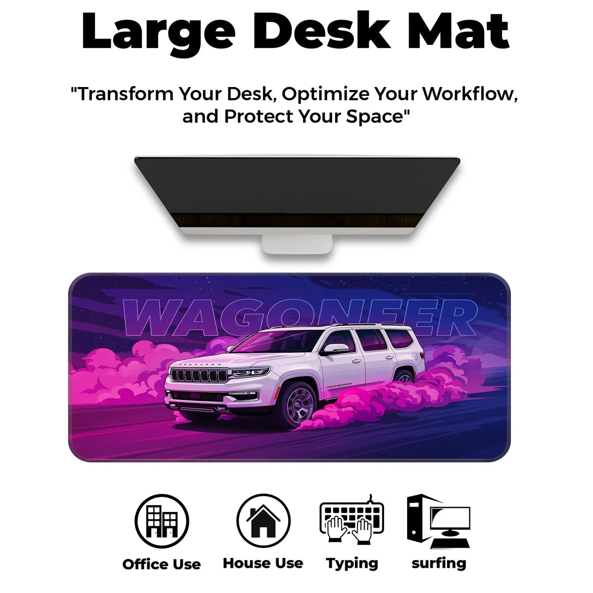 Jeep Wagoneer White Premium SUV Deskmat