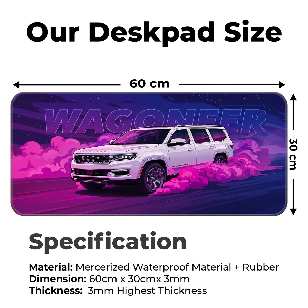Jeep Wagoneer White Premium SUV Deskmat