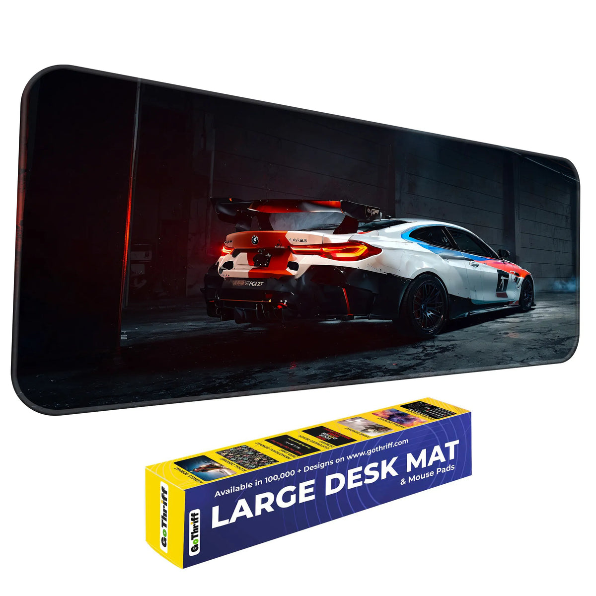 BMW M4 GT3 Racing Car Rear View Deskmat
