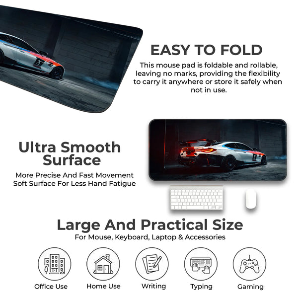 BMW M4 GT3 Racing Car Rear View Deskmat