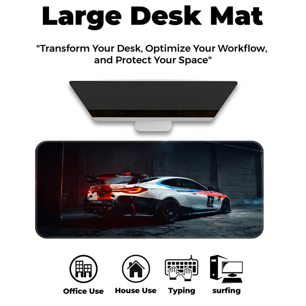 BMW M4 GT3 Racing Car Rear View Deskmat