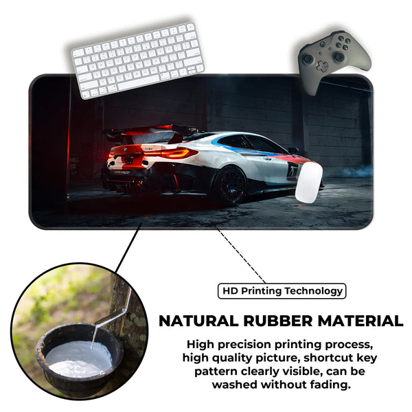 BMW M4 GT3 Racing Car Rear View Deskmat