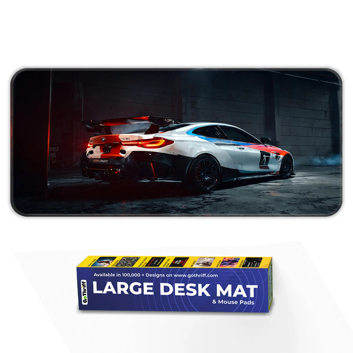 BMW M4 GT3 Racing Car Rear View Deskmat