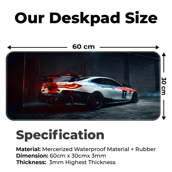 BMW M4 GT3 Racing Car Rear View Deskmat