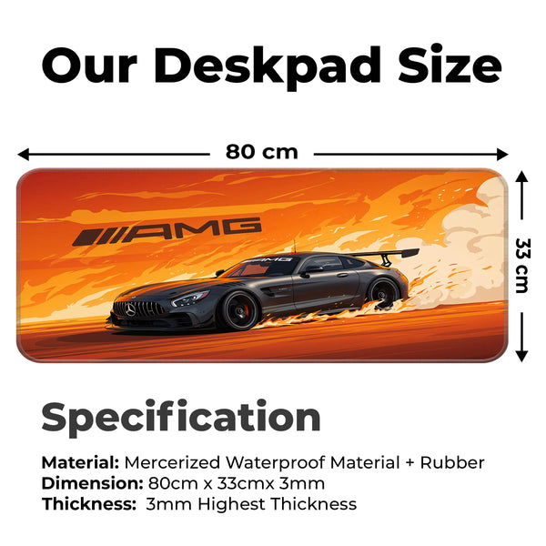 Mercedes AMG GT Racing Flames Deskmat