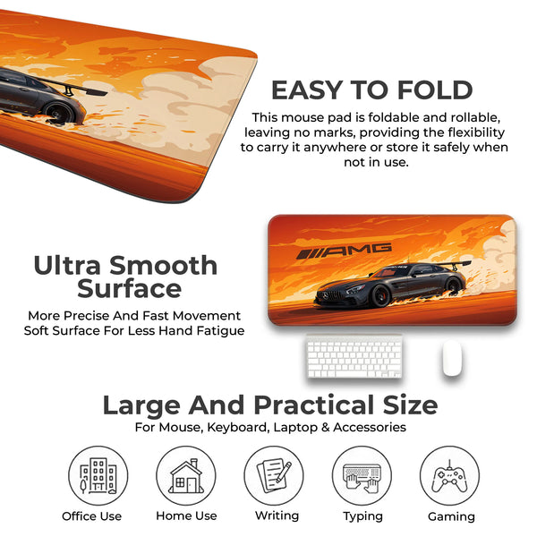 Mercedes AMG GT Racing Flames Deskmat
