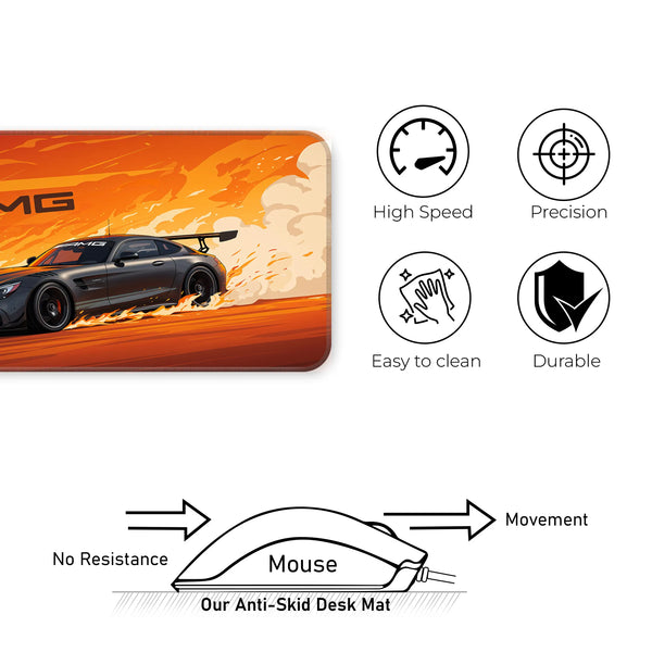 Mercedes AMG GT Racing Flames Deskmat