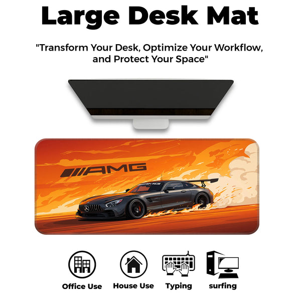 Mercedes AMG GT Racing Flames Deskmat