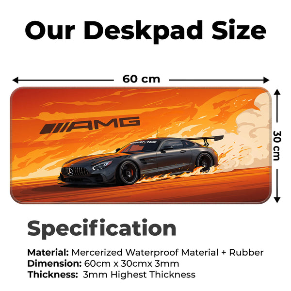 Mercedes AMG GT Racing Flames Deskmat
