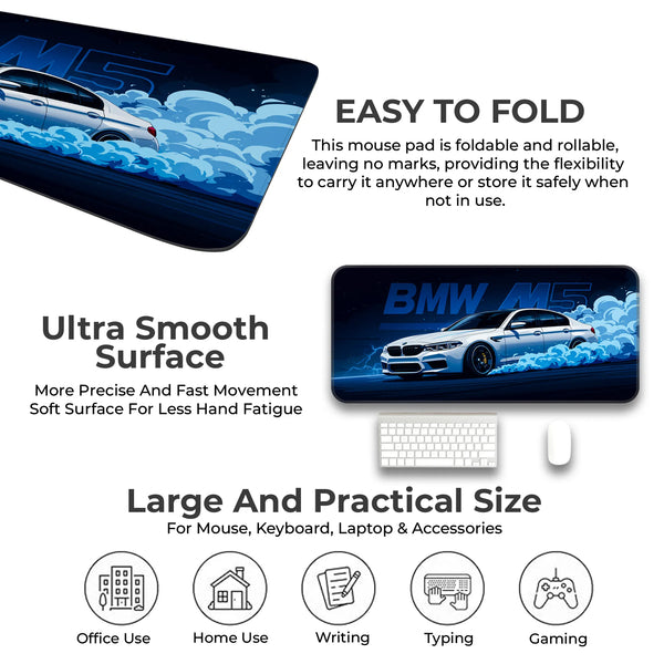 BMW M5 Drift Smoke Blue Art Deskmat