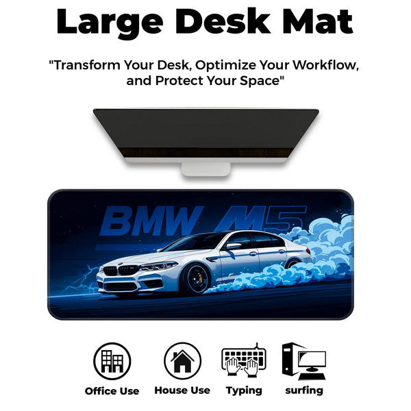BMW M5 Drift Smoke Blue Art Deskmat