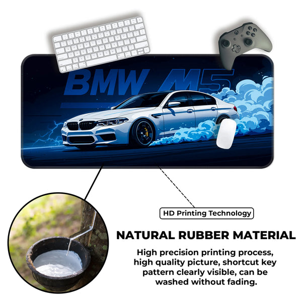 BMW M5 Drift Smoke Blue Art Deskmat