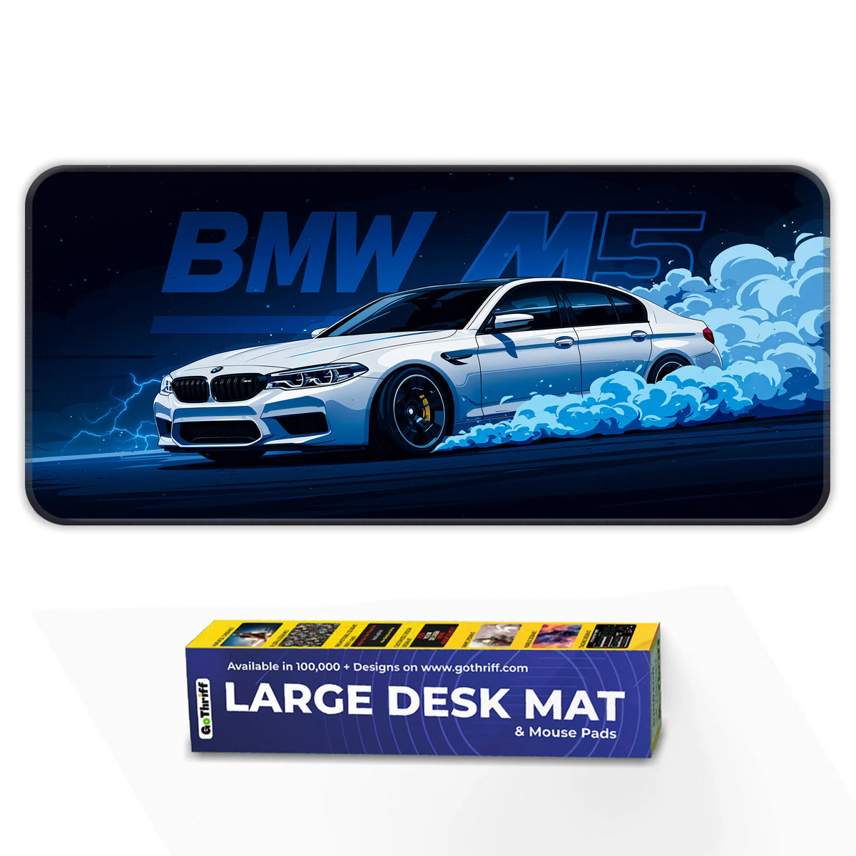 BMW M5 Drift Smoke Blue Art Deskmat