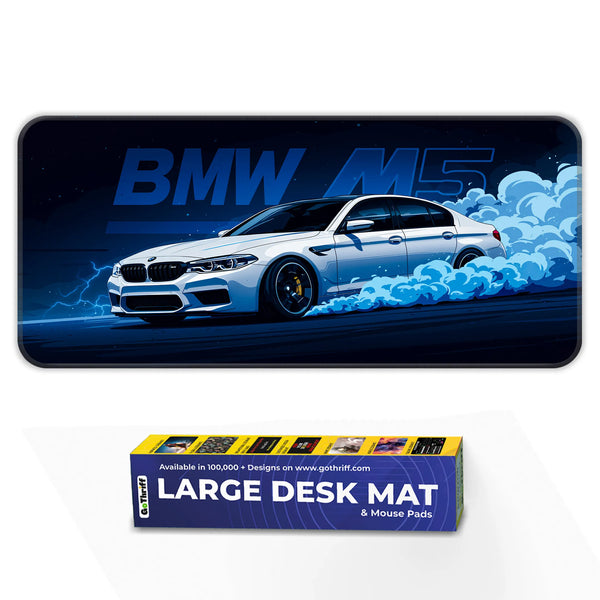 BMW M5 Drift Smoke Blue Art Deskmat