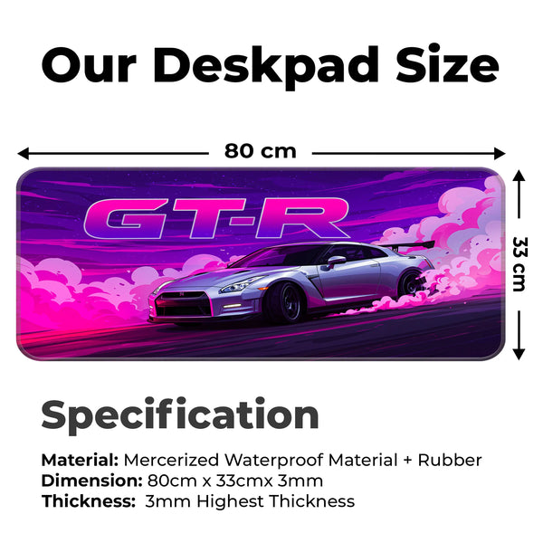 Nissan GT-R Neon Drift Purple Deskmat
