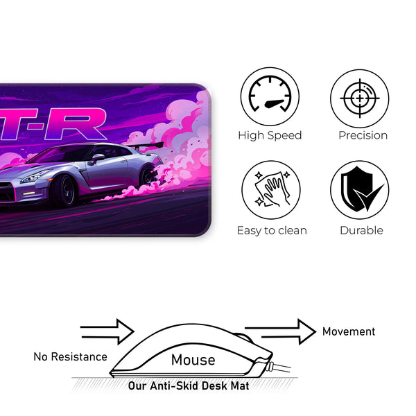 Nissan GT-R Neon Drift Purple Deskmat