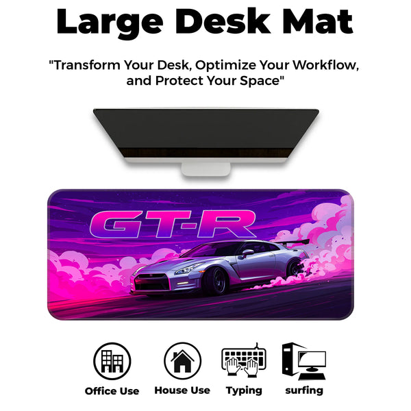 Nissan GT-R Neon Drift Purple Deskmat