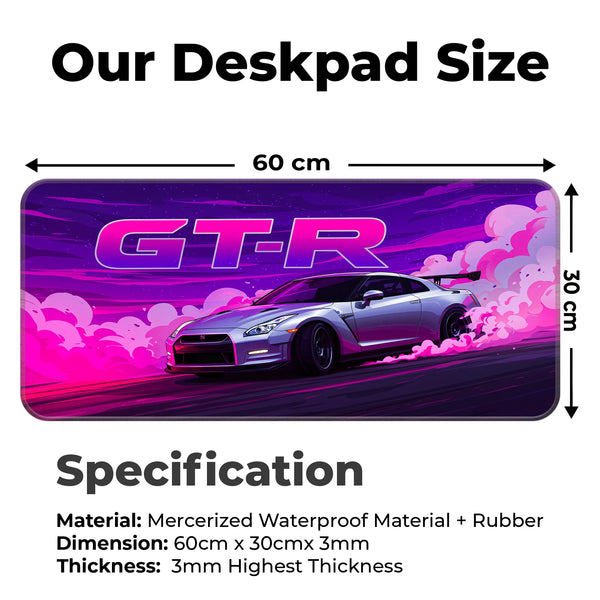 Nissan GT-R Neon Drift Purple Deskmat