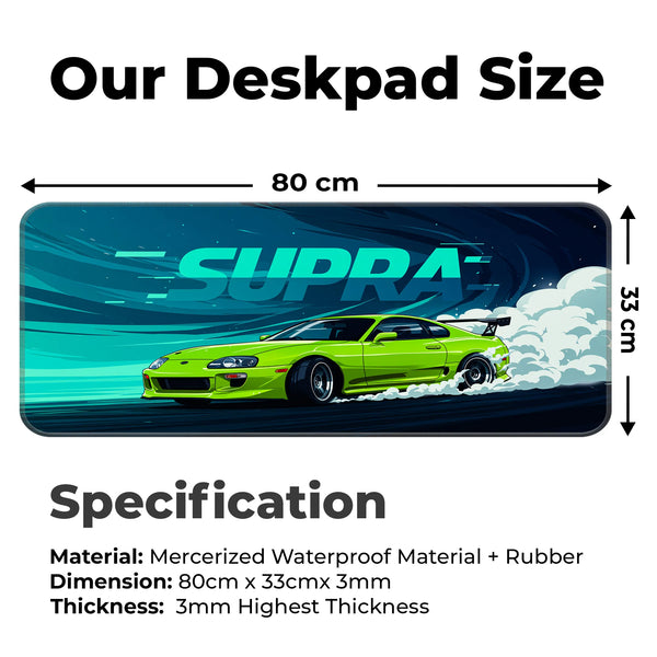 Toyota Supra JDM Drift Green Deskmat