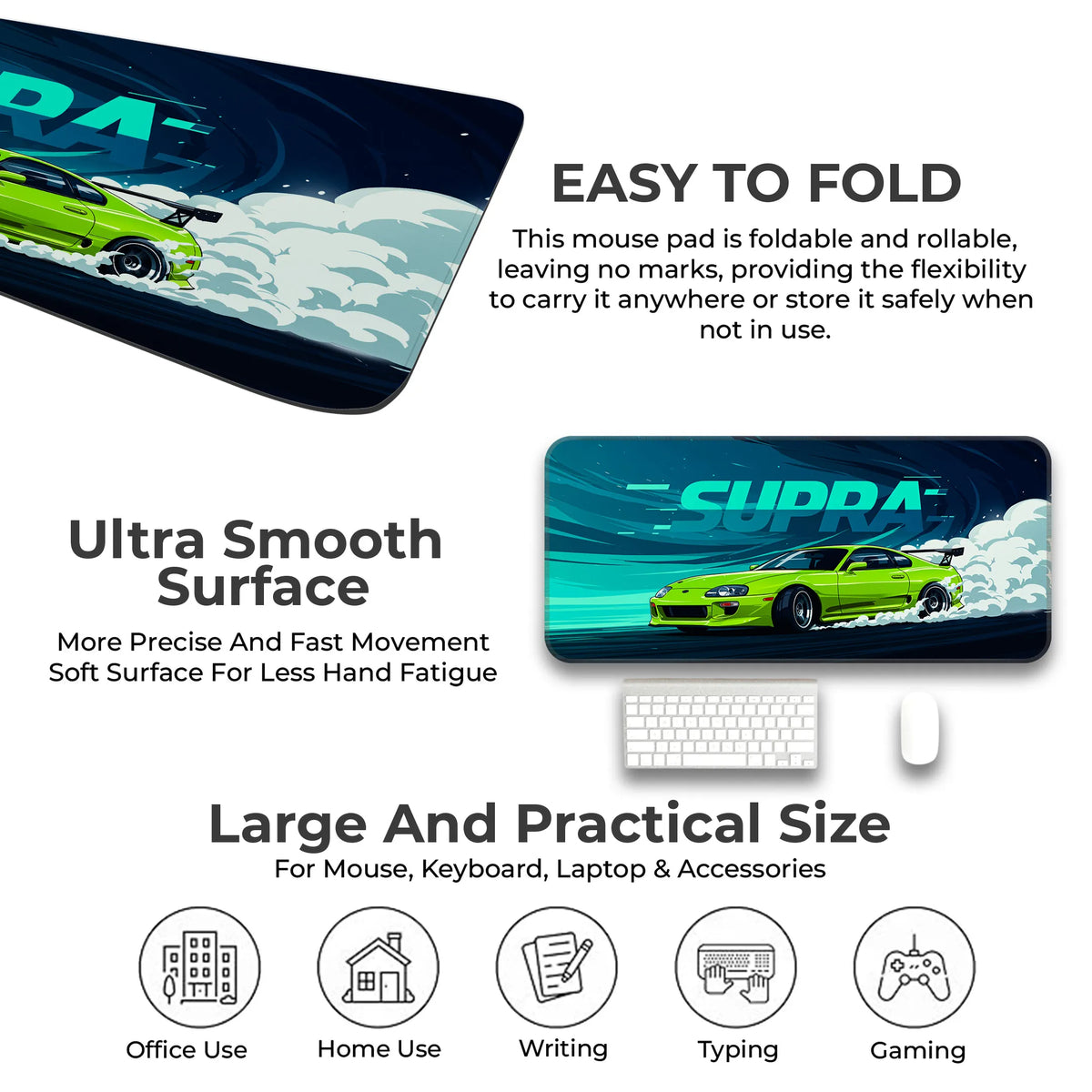 Toyota Supra JDM Drift Green Deskmat