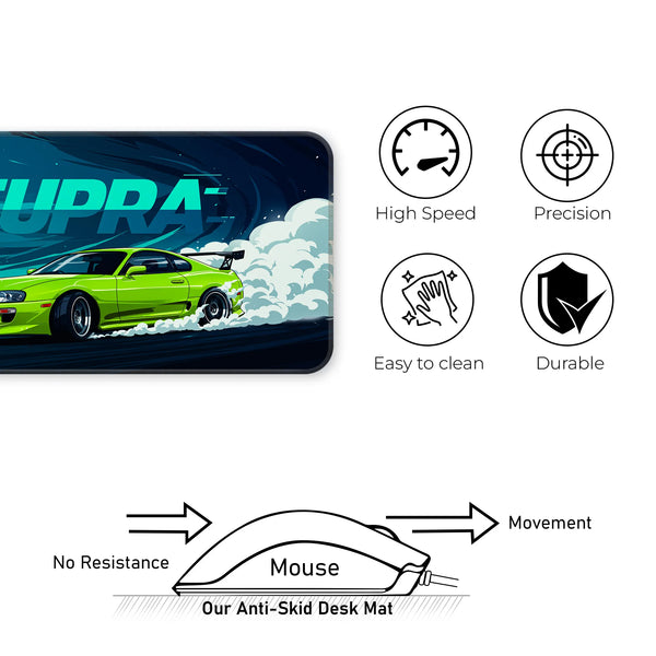 Toyota Supra JDM Drift Green Deskmat