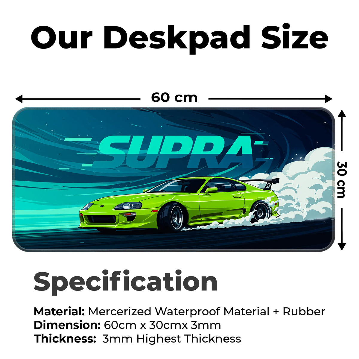 Toyota Supra JDM Drift Green Deskmat