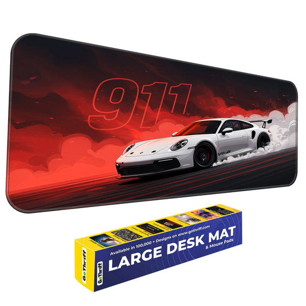 Porsche 911 Drift Red Smoke Deskmat