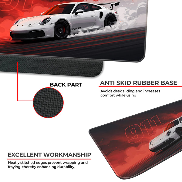 Porsche 911 Drift Red Smoke Deskmat