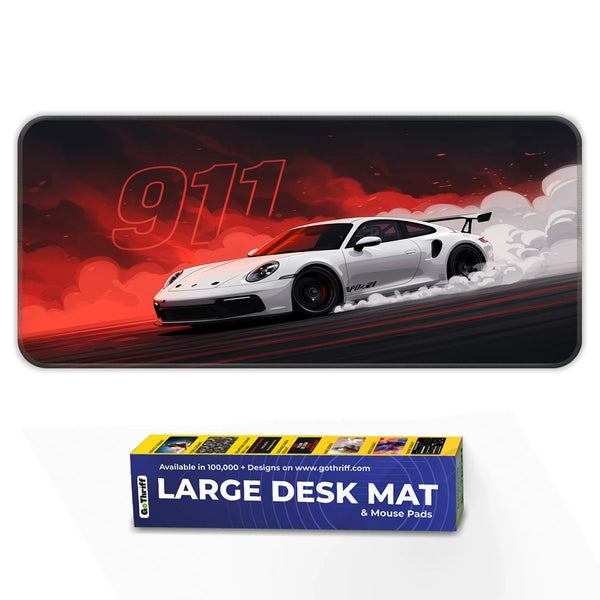 Porsche 911 Drift Red Smoke Deskmat