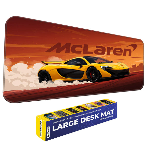 McLaren P1 Supercar Yellow Art Deskmat