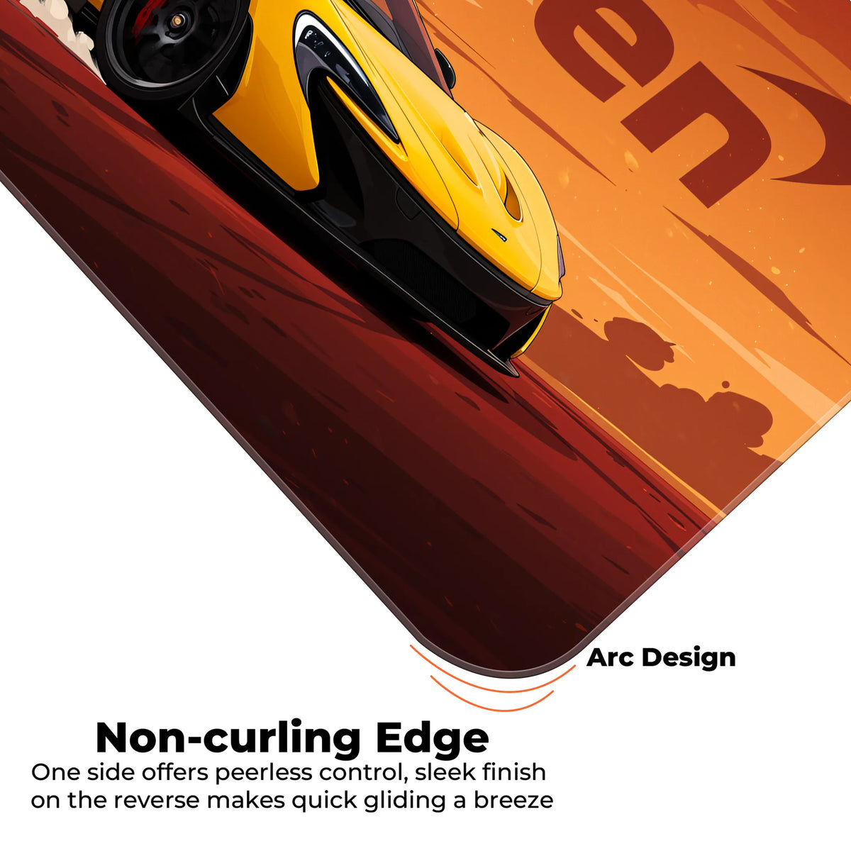 McLaren P1 Supercar Yellow Art Deskmat