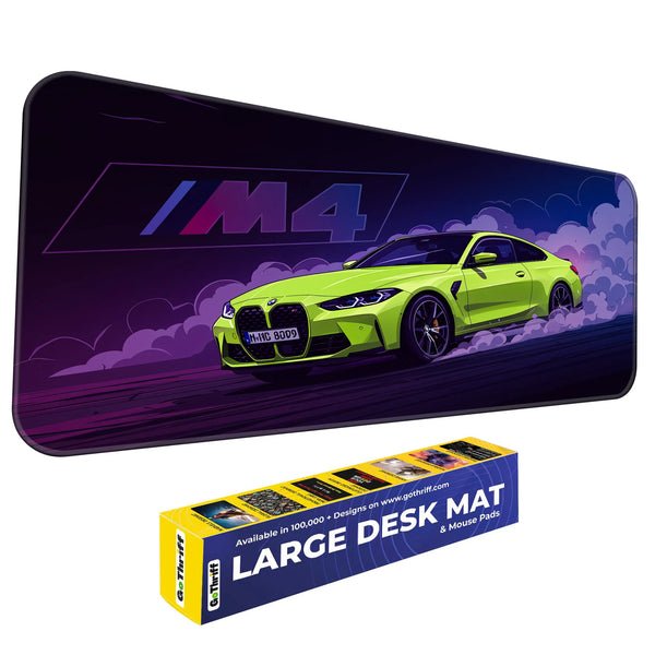 BMW M4 Neon Green Drift Deskmat