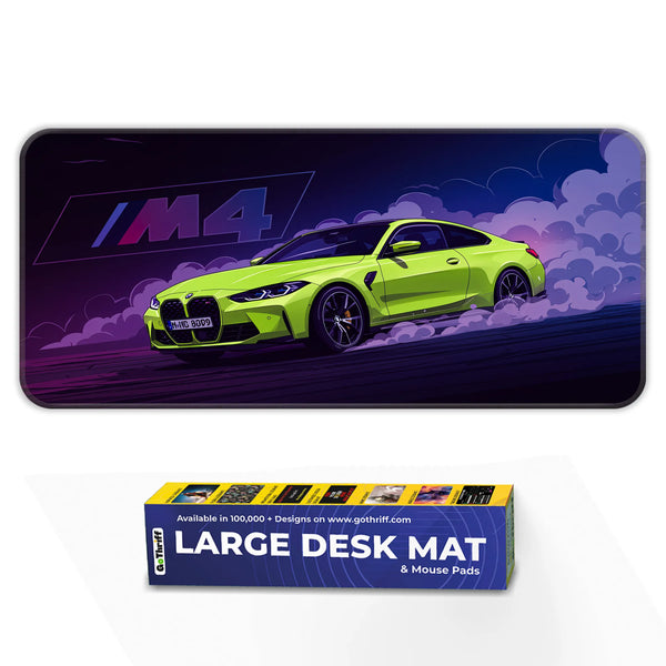 BMW M4 Neon Green Drift Deskmat
