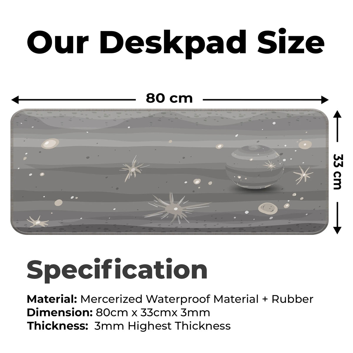 Mercury Texture – Cosmic Crater Edition Deskmat