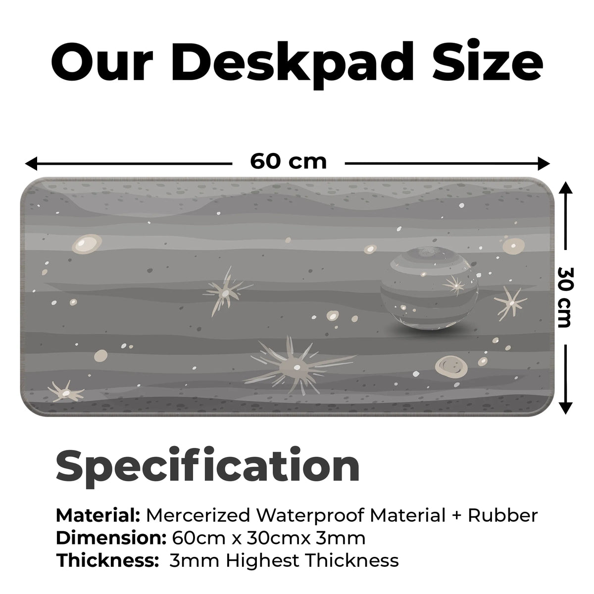 Mercury Texture – Cosmic Crater Edition Deskmat