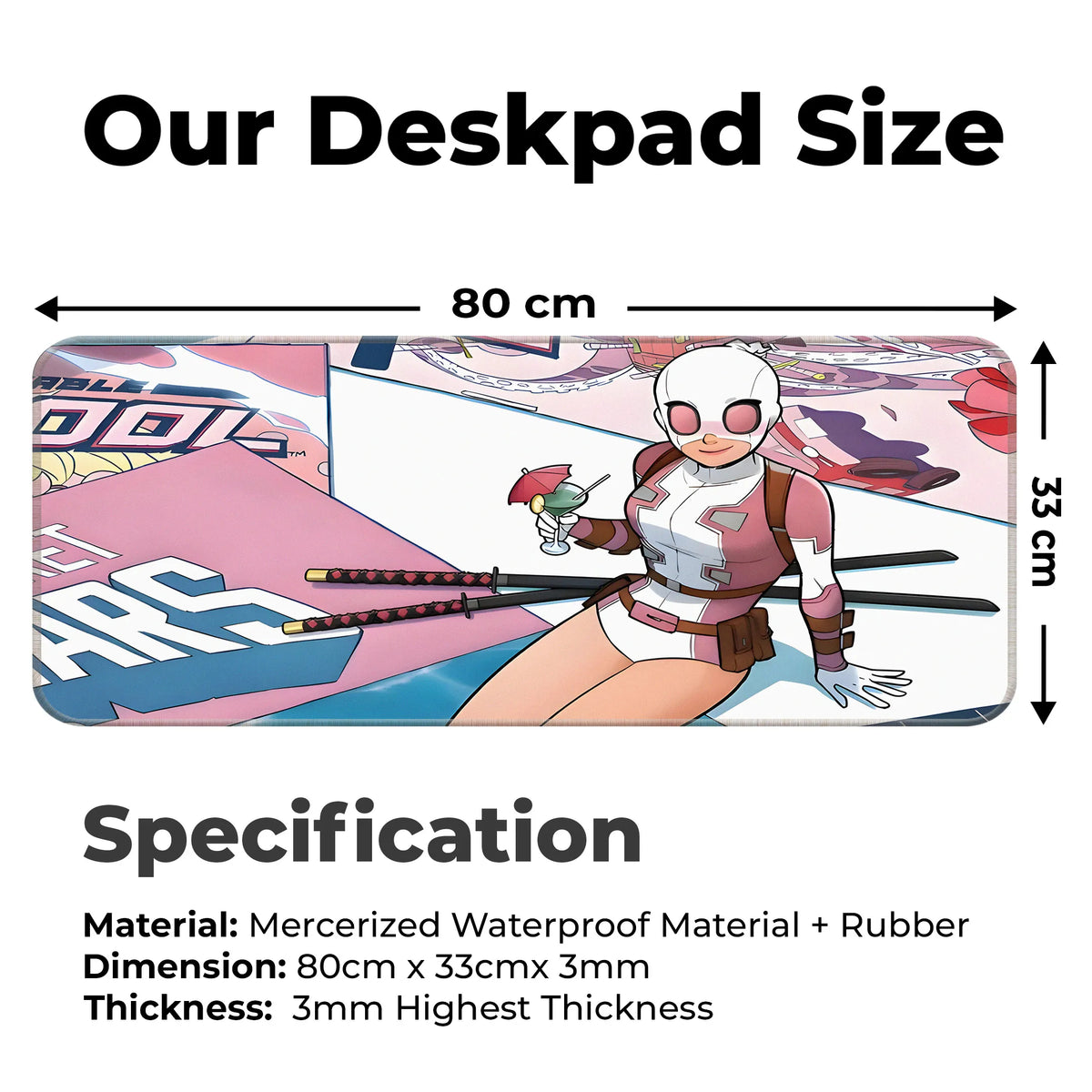 Deadpool Girl Relaxed Pink Suit Art Deskmat
