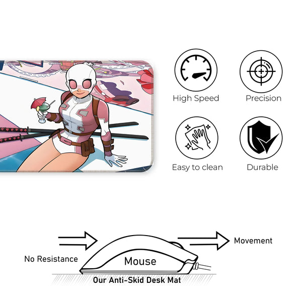 Deadpool Girl Relaxed Pink Suit Art Deskmat