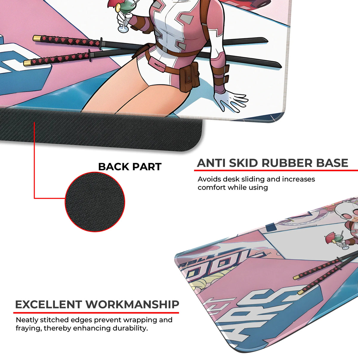 Deadpool Girl Relaxed Pink Suit Art Deskmat