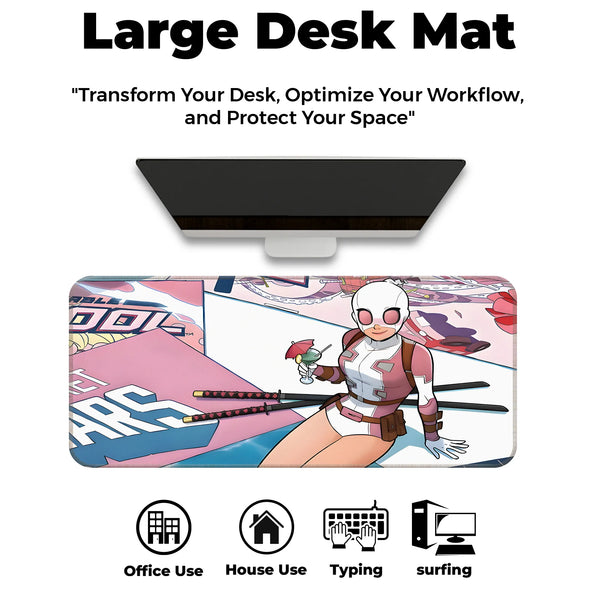 Deadpool Girl Relaxed Pink Suit Art Deskmat
