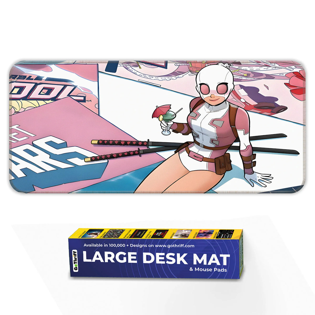 Deadpool Girl Relaxed Pink Suit Art Deskmat